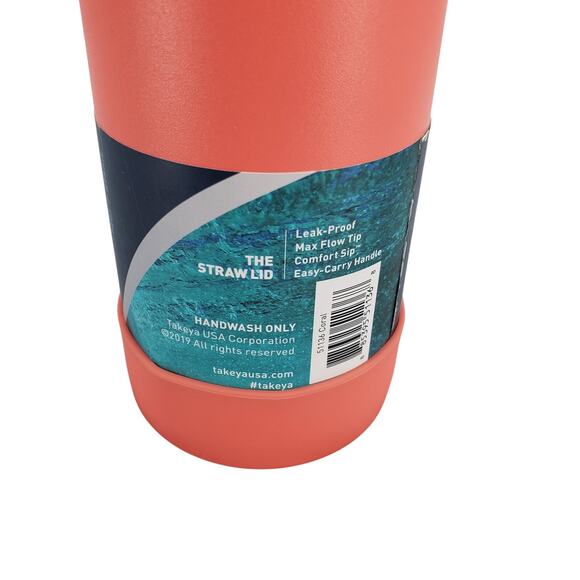 Takeya 14 Ounce Stainless Steel Insulated Water Bottle Straw Handle Pink New - Picture 3 of 7